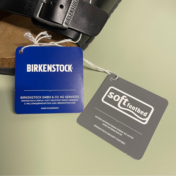 NWT Birkenstock Arizona Soft Footbed, Smooth Leather, Amalfi Black, size 8 - Picture 9 of 9